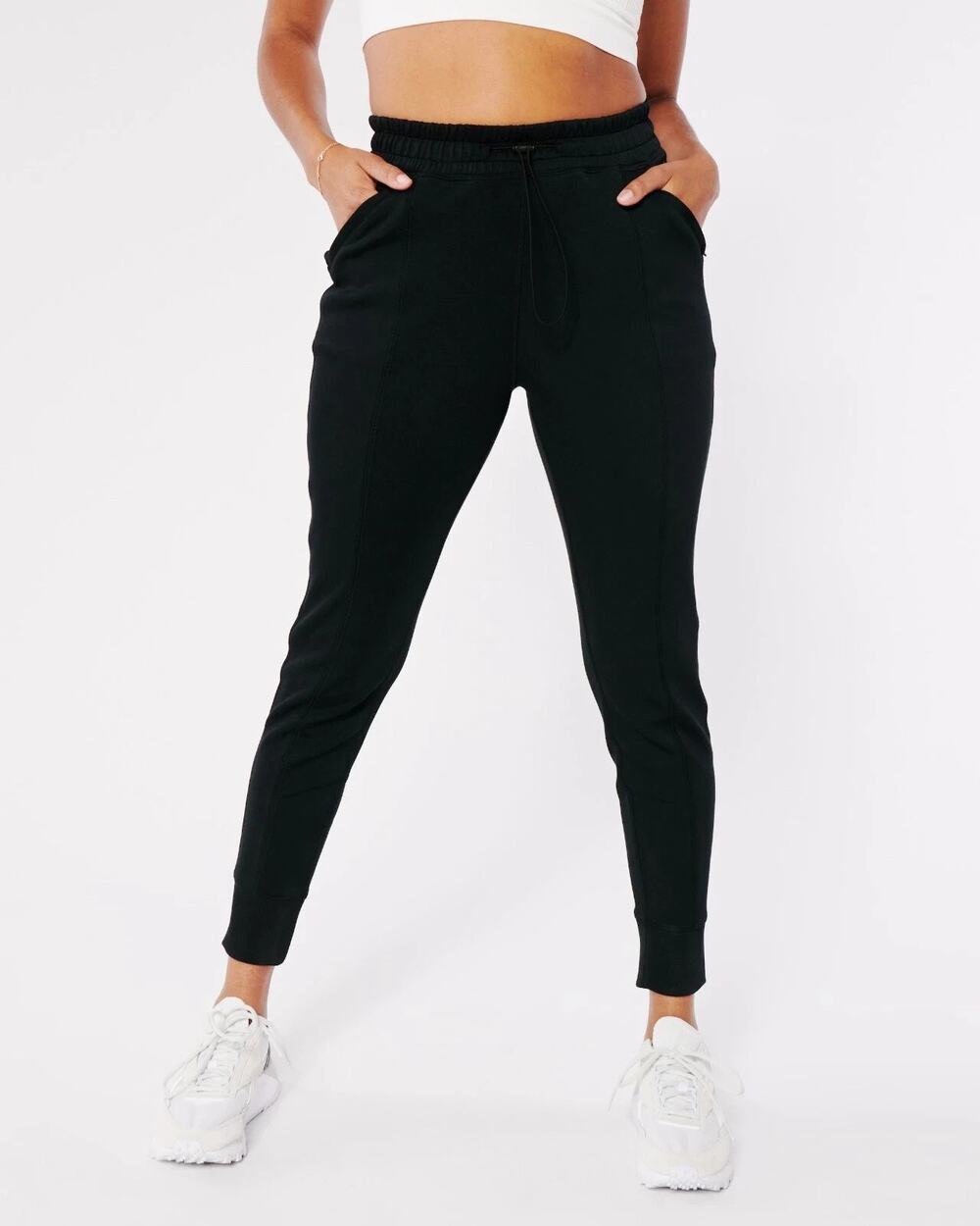 Hollister Gilly Hicks Womens Black Cargo Jogger Pants Size M Stretch Adjustable